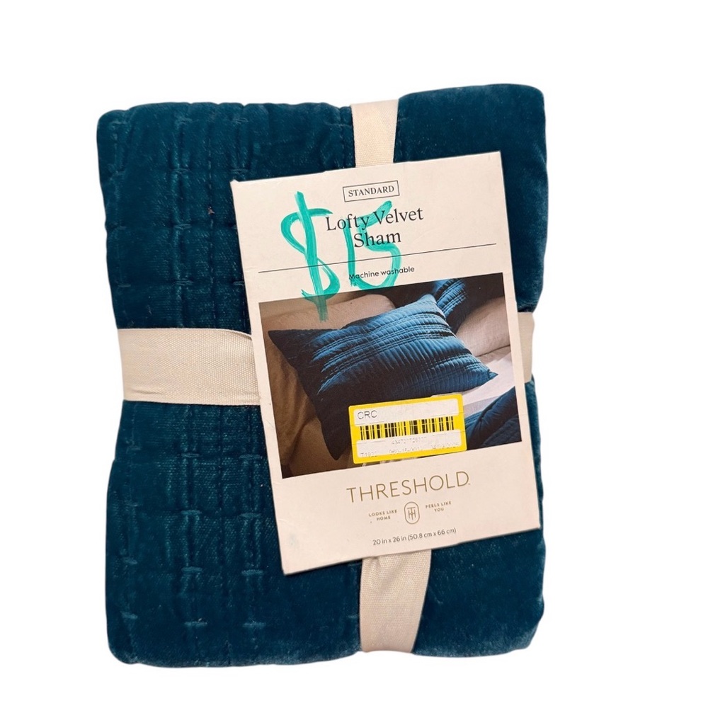 Threshold Lofty Velvet Sham - Teal Blue